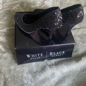 White House Black Market black sequin high heels